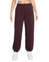 Nike Phoenix Fleece High Rise Oversized Pants In Burgundy