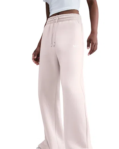Nike Phoenix Fleece High Rise Pants In Pink
