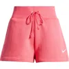 Nike Women's  Sportswear Phoenix Fleece High-waisted Loose Shorts In Aster Pink/ Sail