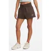 Nike Phoenix Fleece Knit Shorts In Baroque Brown/ Sail
