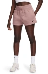 Nike Women's  Sportswear Phoenix Fleece High-waisted Loose Shorts In Smokey Mauve/ Black