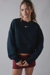 Nike Phoenix Fleece Over-oversized Crew Neck Pullover Sweatshirt In Black, Women's At Urban Outfitters