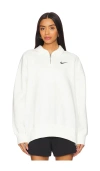 Nike Phoenix Fleece Polo In Sail & Black