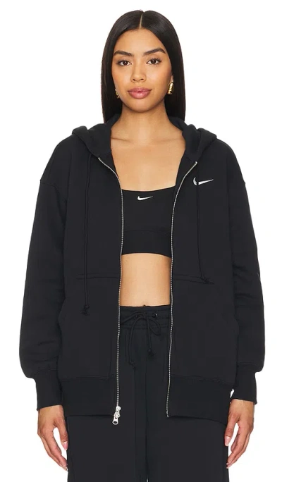 Nike Women's Zip Hoodie W Phoenix Fleece Hoodie Black/sail