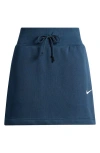 Nike Phoenix High Waist Fleece Miniskirt In Blue