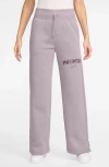 Nike Phoenix High Waist Logo Fleece Sweatpants In Light Velour