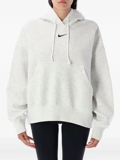 Nike Phoenix Logo-embroidered Hoodie In Neutral