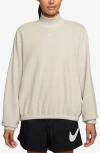 Nike Phoenix Plush Cozy Oversized Mock Neck Sweatshirt In Neutral