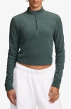 Nike Phoenix Plush Fleece Half Zip Pullover In Green