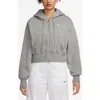 Nike Phoenix Relaxed Fit Cotton Blend Fleece Hoodie In Gray