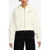 Nike Phoenix Relaxed Fit Cotton Blend Fleece Hoodie In White