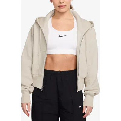 Nike Phoenix Relaxed Fit Cotton Blend Fleece Hoodie In Neutral