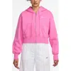 Nike Phoenix Relaxed Fit Cotton Blend Fleece Hoodie In Pink