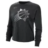 Nike Phoenix Suns Courtside  Women's Nba Shine Boxy Long-sleeve T-shirt In Black
