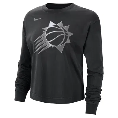 Nike Phoenix Suns Courtside  Women's Nba Shine Boxy Long-sleeve T-shirt In Black