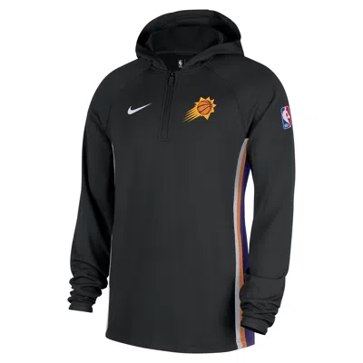 Nike Phoenix Suns Zoned  Men's Dri-fit Nba 1/4-zip Hoodie In Black