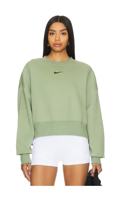 Nike Phoenix Sweatshirt In Oil Green & Black