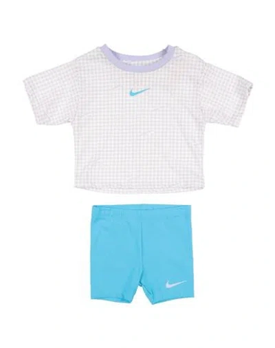 Nike Babies'  Pic- Boxy Tee Short Set Toddler Girl Tracksuit Light Purple Size 7 Cotton, Polyester