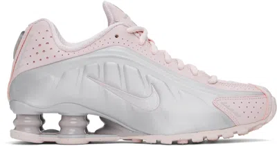 Nike Pink & Silver Shox R4 Sneakers In Barely Rose/mtlc Pla
