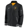 Nike Men's Black Pittsburgh Pirates Authentic Collection City Connect Full-zip Bomber Jacket In Black
