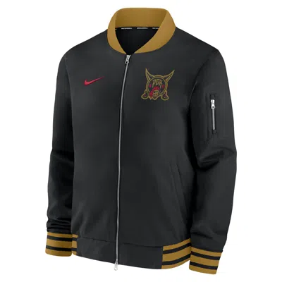 Nike Pittsburgh Pirates Authentic Collection City Connect  Men's Mlb Full-zip Bomber Jacket In Black