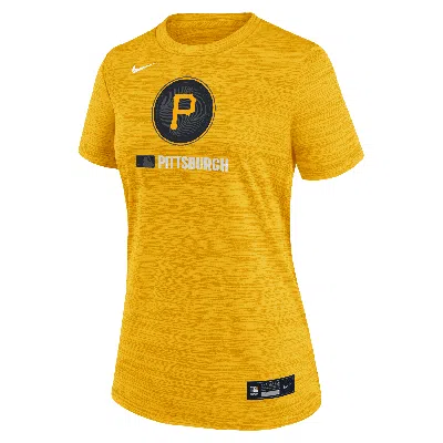 Nike Women's Gold Pittsburgh Pirates Authentic Collection City Connect Velocity Performance T-shirt