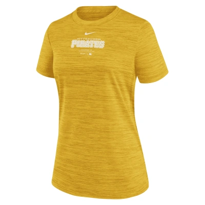 Nike Pittsburgh Pirates Authentic Collection Practice Velocity  Women's Dri-fit Mlb T-shirt In Yellow