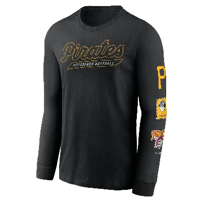 NIKE PITTSBURGH PIRATES COOPERSTOWN KNOCKOUT  MEN'S MLB LONG-SLEEVE T-SHIRT,1015855164
