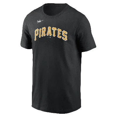 Nike Men's Black Pittsburgh Pirates Cooperstown Wordmark T-shirt In Black