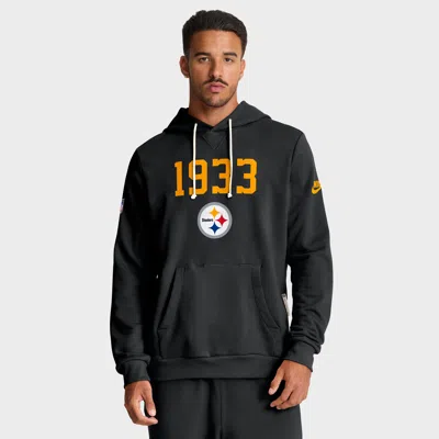 Nike Black Pittsburgh Steelers Sideline Standard Issue Alt 2 Dri-fit Hoodie In Burgundy