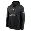 Nike Pittsburgh Steelers Best Season Rewind Club  Men's Nfl Pullover Hoodie In Black