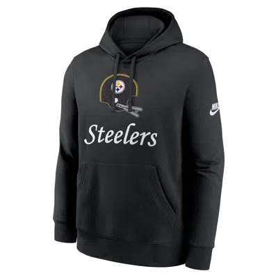 Nike Pittsburgh Steelers Best Season Rewind Club  Men's Nfl Pullover Hoodie In Black