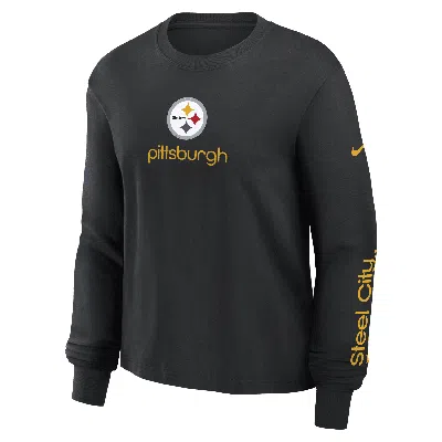 Nike Women's Black Pittsburgh Steelers Boxy Long Sleeve T-shirt