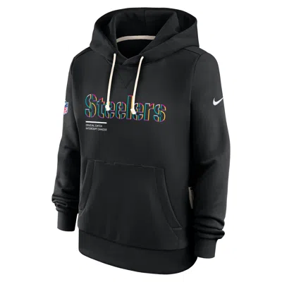 Nike Pittsburgh Steelers Crucial Catch  Women's Dri-fit Nfl Pullover Hoodie In Black