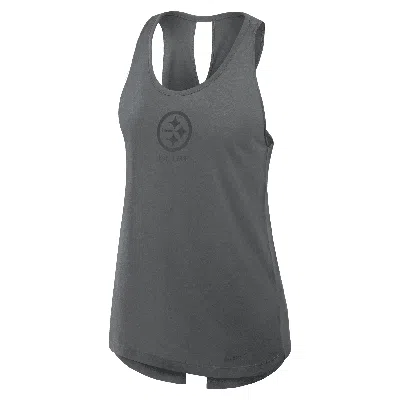 Nike Pittsburgh Steelers Established  Women's Dri-fit Nfl Tank Top In Gray
