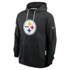 Nike Anthracite Pittsburgh Steelers Sideline Standard Issue Initial Home Dri-fit Hoodie In Black