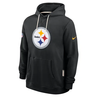 Nike Anthracite Pittsburgh Steelers Sideline Standard Issue Initial Home Dri-fit Hoodie In Black