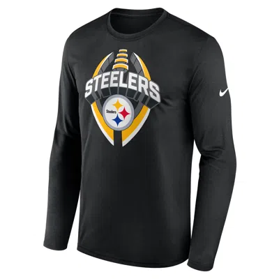 Nike Pittsburgh Steelers Legend Icon  Men's Dri-fit Nfl Long-sleeve T-shirt In Black