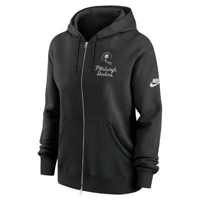 Nike Pittsburgh Steelers Phoenix Rewind  Women's Nfl Full-zip Hoodie In Black