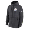 Nike Pittsburgh Steelers Playbook Page Club  Men's Nfl Full-zip Hoodie In Gray