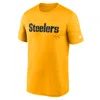 Nike Gold Pittsburgh Steelers Primetime Legend Wordmark Performance T-shirt In Yellow