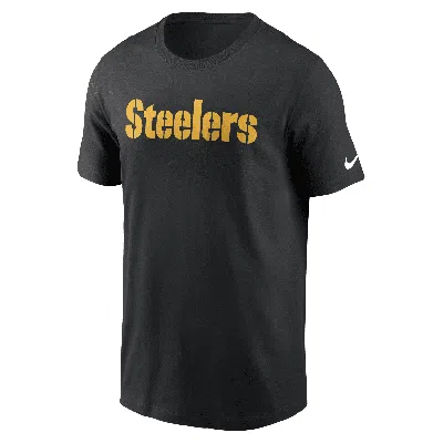 Nike Pittsburgh Steelers Primetime Wordmark Essential  Men's Nfl T-shirt In Black