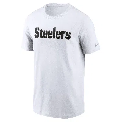 Nike Pittsburgh Steelers Primetime Wordmark Essential  Men's Nfl T-shirt In White