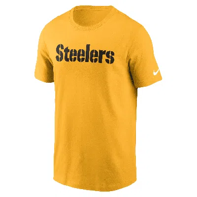 Nike Pittsburgh Steelers Primetime Wordmark Essential  Men's Nfl T-shirt In Yellow