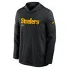 Nike Black Pittsburgh Steelers Sideline Pure Fury Performance Long Sleeve Hoodie T-shirt In Black