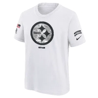 Nike Pittsburgh Steelers Salute To Service Primary Edge Legend Big Kids'  Dri-fit Nfl T-shirt In White