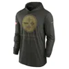 Nike Pittsburgh Steelers Salute To Service Sideline Menâs  Men's Dri-fit Nfl Long-sleeve Hooded Top In Black