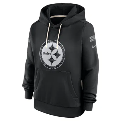 Nike Pittsburgh Steelers Salute To Service Sideline  Women's Dri-fit Nfl Pullover Hoodie In Black
