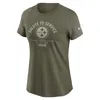 Nike Pittsburgh Steelers Salute To Service Sideline  Women's Nfl T-shirt In Green
