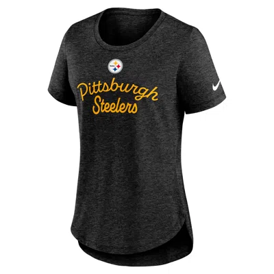 Nike Pittsburgh Steelers Script  Women's Nfl T-shirt In Black